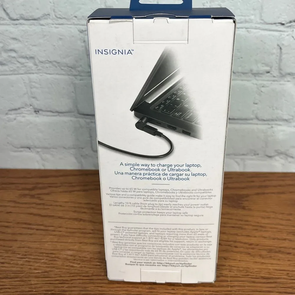 Insignia universal laptop charger 65 Watt- 10 Feet w 9 different power adapters